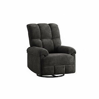 Recliner Chair, 360° Swivel Rocker Glider Chair with Padded Armrest and Deep Seat