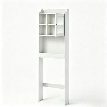 Over The Toilet Storage Cabinet withAdjustable Shelf and Muro Glass Doors