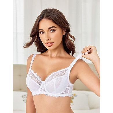 Avidlove Lace Bras for Women Full Coverage Lifting Underwire Everyday Bra for Bust