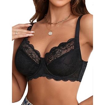 Avidlove Lace Bras for Women Full Coverage Lifting Underwire Everyday Bra for Bust