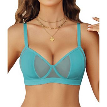 Avidlove Womens Bra Mesh Balconette Underwire Unlined Everyday Bras Lingerie