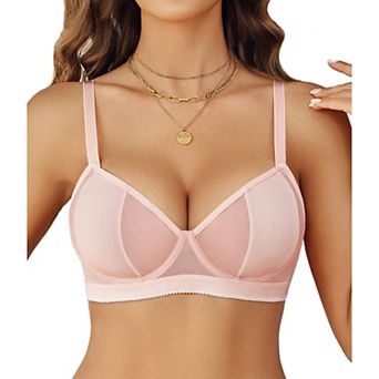 Avidlove Womens Bra Mesh Balconette Underwire Unlined Everyday Bras Lingerie