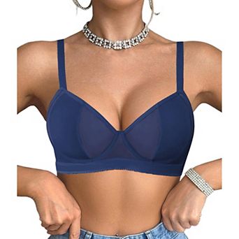 Avidlove Womens Bra Mesh Balconette Underwire Unlined Everyday Bras Lingerie
