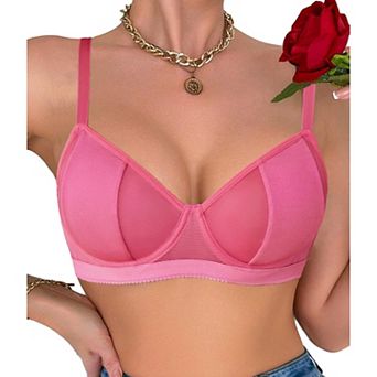 Avidlove Womens Bra Mesh Balconette Underwire Unlined Everyday Bras Lingerie