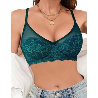Avidlove Bralette Lingerie for Women Mesh Floral Lace Push Up Bra Tank Top