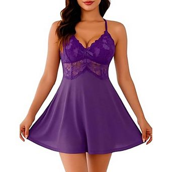 Avidlove Women Lingerie Lace Modal Pajamas Nightgowns Babydoll Dress