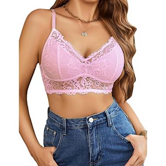 Avidlove Bralettes for Women Lace Camisole Tank Top Unpadded Wireless Double Layered Lingerie