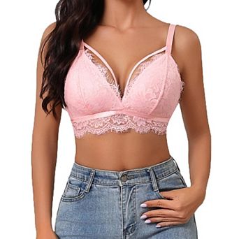 Avidlove Lace Bralette Lingerie Bra for Women Y2K Cami Crop Top V Neck Spaghetti Strap Tank Top