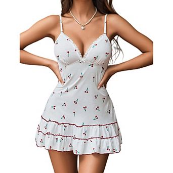 Avidlove Lingerie for Women Nightgown Lace Modal Sleepwear V Neck Chemise Full Slip Babydoll
