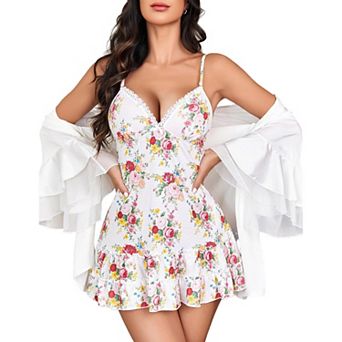 Avidlove Lingerie for Women Nightgown Lace Modal Sleepwear V Neck Chemise Full Slip Babydoll