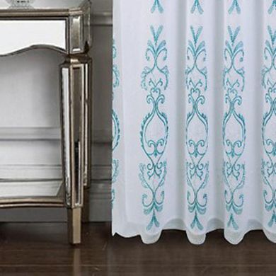 Jayla Stylish And Premium Embroidered Curtain Panel 54" X 90" Teal