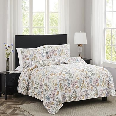 Melrose Mystic 3-pieces Elegant Premium And Lightweight Stitched Quilt Set