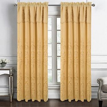 Jayla Stylish And Premium Embroidered Curtain Panel 54" X 90" Gold