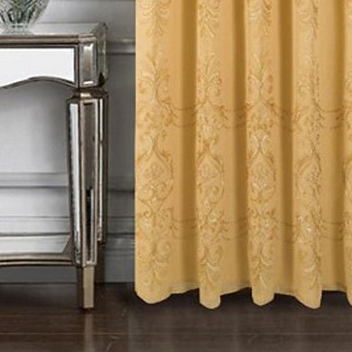Jayla Stylish And Premium Embroidered Curtain Panel 54" X 90" Gold