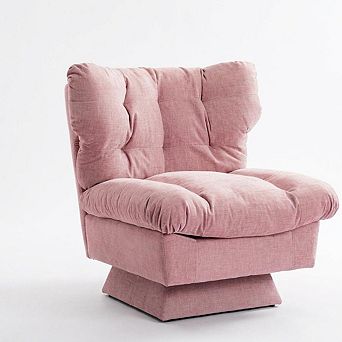 Modern Chenille Swivel Accent Chair 360° Rotating Lounge Armchair, Wide Ergonomic Seat