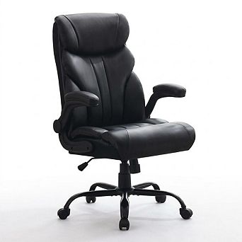 360° Swivel Ergonomic Office Chair, Wide PU Leather Gaming Chair with 90°-135° Reclining Backrest