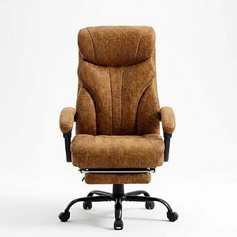 360° Swivel Ergonomic Office Chair, Wide PU Leather Gaming Chair with 90°-135° Reclining Backrest