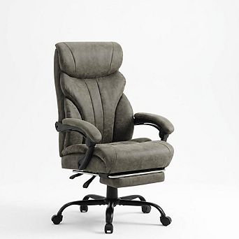 360° Swivel Ergonomic Office Chair, Wide PU Leather Gaming Chair with 90°-135° Reclining Backrest