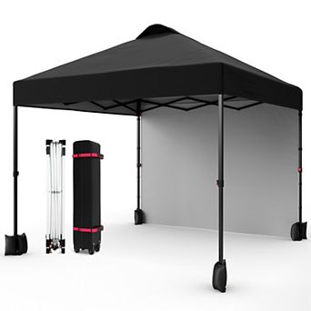 10x10 ft Pop-Up Canopy Tent with Sidewalls & Vented Roof for Outdoor Events Camping, Easy Setup