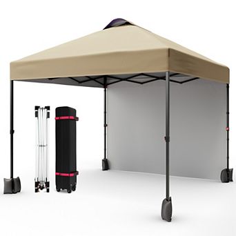 10x10 ft Pop-Up Canopy Tent with Sidewalls & Vented Roof for Outdoor Events Camping, Easy Setup