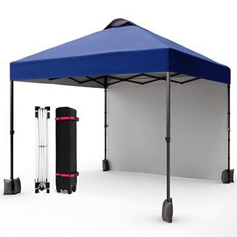 10x10 ft Pop-Up Canopy Tent with Sidewalls & Vented Roof for Outdoor Events Camping, Easy Setup