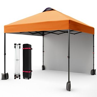 10x10 ft Pop-Up Canopy Tent with Sidewalls & Vented Roof for Outdoor Events Camping, Easy Setup