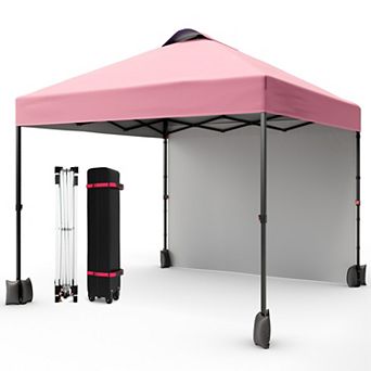 10x10 ft Pop-Up Canopy Tent with Sidewalls & Vented Roof for Outdoor Events Camping, Easy Setup
