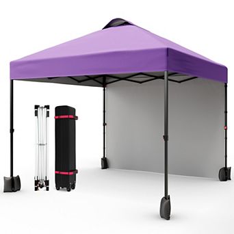 10x10 ft Pop-Up Canopy Tent with Sidewalls & Vented Roof for Outdoor Events Camping, Easy Setup