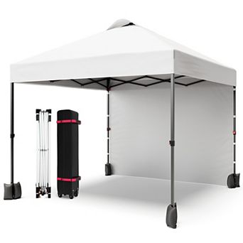 10x10 ft Pop-Up Canopy Tent with Sidewalls & Vented Roof for Outdoor Events Camping, Easy Setup