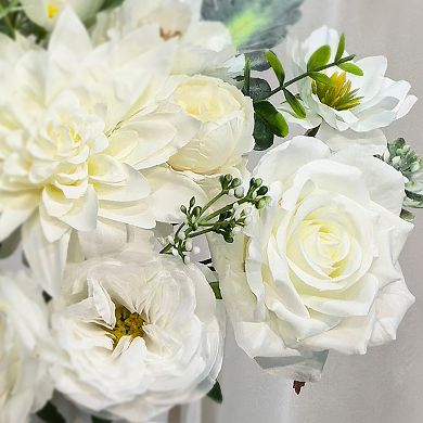 30Pcs Artificial Silk Flower Box Set, Realistic Silk Blooms for DIY Wedding Bouquets & Decor