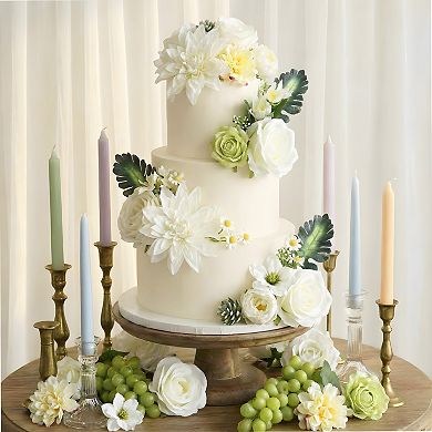 30Pcs Artificial Silk Flower Box Set, Realistic Silk Blooms for DIY Wedding Bouquets & Decor