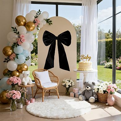 Oversized Velvet Bow 40" x 24" Ribbon Tie for Room Event Decor Wall Hanging Backdrop for Birthday