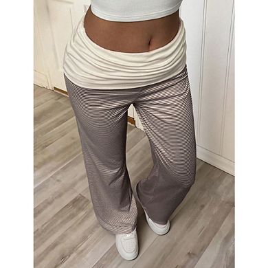 Women's Striped Pants Waist Shaping Casual Vacation Long Trousers