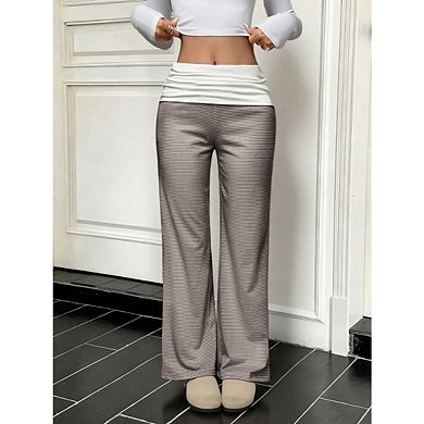 Women's Striped Pants Waist Shaping Casual Vacation Long Trousers