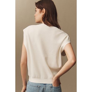 Women's Summer Knit Cardigan Vest V Neck Cap Sleeve Button Solid Color Casual Sweater Tops