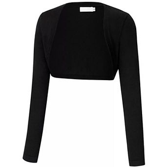 Womens Knit Bolero Shrug Long Sleeve Cropped Cardigan Lightweight Open Front Sweater Shrug for Dress