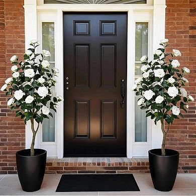 Lifelike Silk Camellia Tree, Realistic Bloom and Leaves, Fade-Resistant