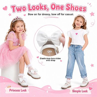Girls Flat Dress Shoes for Toddler Little Kids