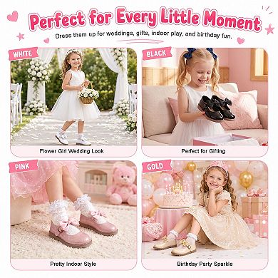 Girls Flat Dress Shoes for Toddler Little Kids