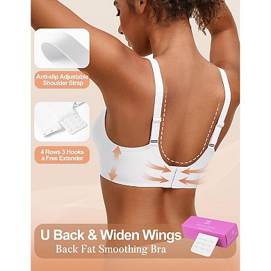 Avidlove Womens Deep V Bras Wireless Comfortable Bra Supportive No Underwire Bras Tshirt Push Up