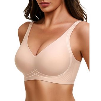 Avidlove Womens Deep V Bras Wireless Comfortable Bra Supportive No Underwire Bras Tshirt Push Up