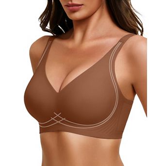 Avidlove Womens Deep V Bras Wireless Comfortable Bra Supportive No Underwire Bras Tshirt Push Up