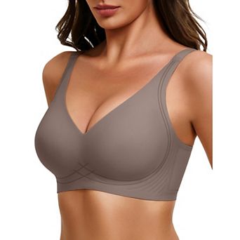 Avidlove Womens Deep V Bras Wireless Comfortable Bra Supportive No Underwire Bras Tshirt Push Up