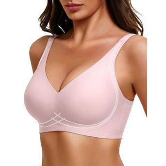 Avidlove Womens Deep V Bras Wireless Comfortable Bra Supportive No Underwire Bras Tshirt Push Up