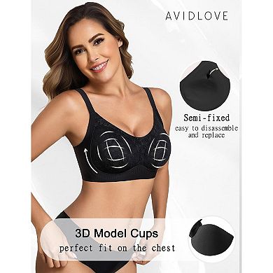 Avidlove Women Seamless Bras Wireless Pushup Bra No Wire Full Coverage Bra Comfort Everyday Tshirt