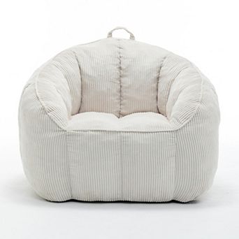 GOODSILO Large Comfort Corduroy Bean Bag Sofa Chair with Armrests and Filler