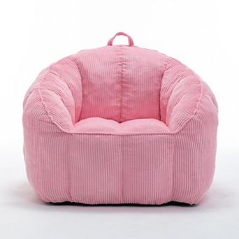 GOODSILO Large Comfort Corduroy Bean Bag Sofa Chair with Armrests and Filler