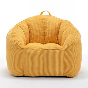 GOODSILO Large Comfort Corduroy Bean Bag Sofa Chair with Armrests and Filler