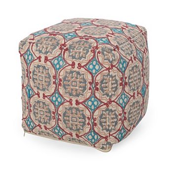 GOODSILO Handcrafted Fabric Pouf Ottoman Foot Rest Multi-Purpose Home Decor