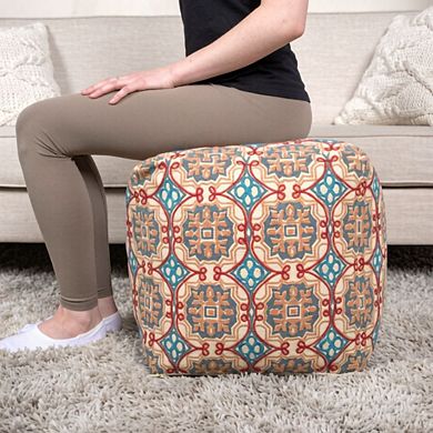 GOODSILO Handcrafted Fabric Pouf Ottoman Foot Rest Multi-Purpose Home Decor